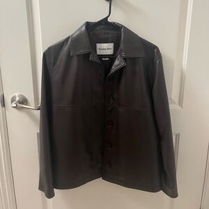 Aritzia Sunday Best Gabby Vegan Leather Shirt Jacket